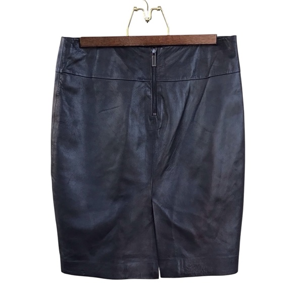 Cache Black Lambs Leather Skirt - Picture 2 of 4